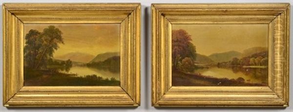 Landscapes (2 Works) Oil Painting by Daniel Charles Grose