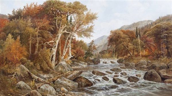 Mountain Stream Oil Painting by Daniel Charles Grose