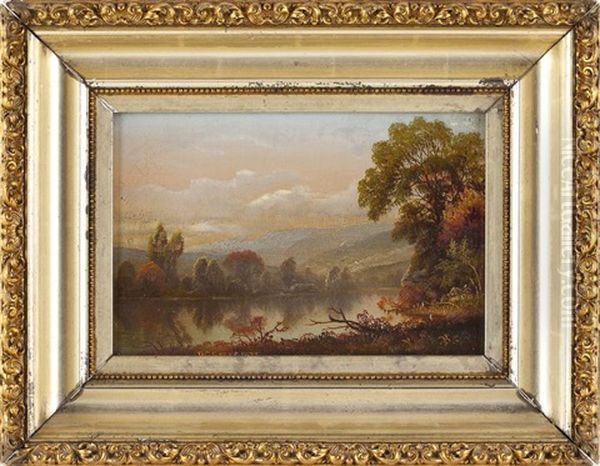 Autumnal Lake Oil Painting by Daniel Charles Grose