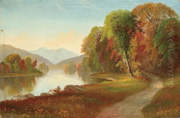 Autumn - Hudson River Valley Oil Painting by Daniel Charles Grose