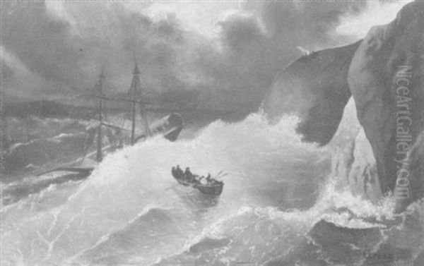 Sturm An Der Kuste Oil Painting by Peter Alfred Gross