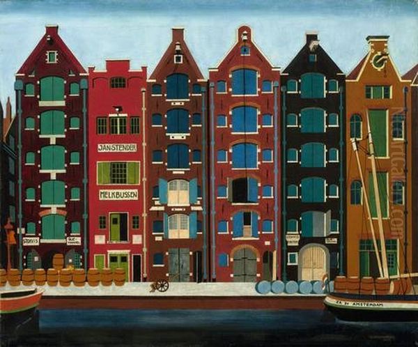 Amsterdam, Brouwersgracht Oil Painting by Carl Grossberg