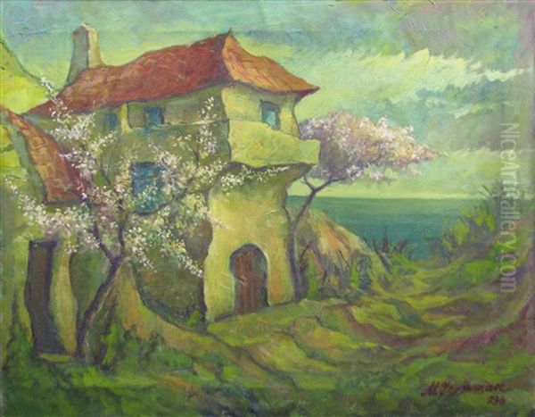 The House On The Shore Oil Painting by Margareta Grossman