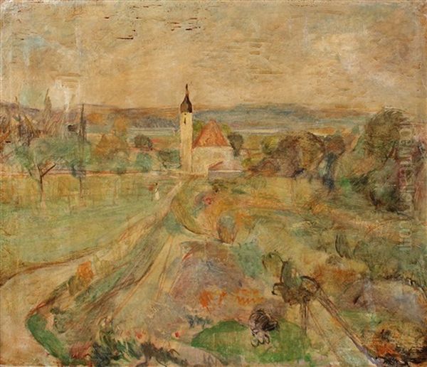 Weite Landschaft Mit Kirche Oil Painting by Rudolf Grossmann