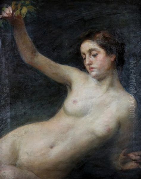 Female Nude Oil Painting by Giacomo Grosso