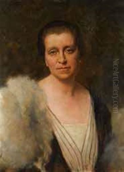 Portrait De La Comtesse De Vecchi De Valcismon Oil Painting by Giacomo Grosso