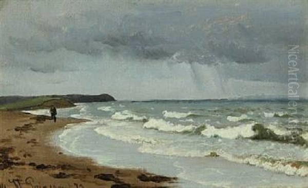 Costal Scenery From The Northcoast Of France Oil Painting by Vilhelm Groth