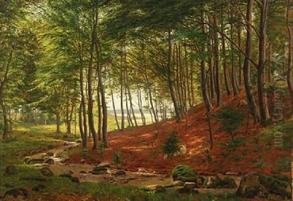 Forest Scape Oil Painting by Vilhelm Groth