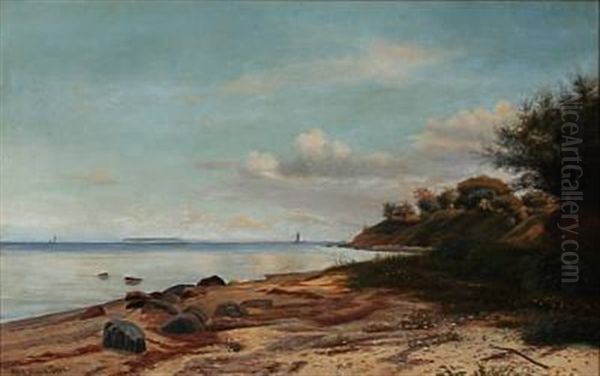 Beach Scene At Summer Time Oil Painting by Vilhelm Groth