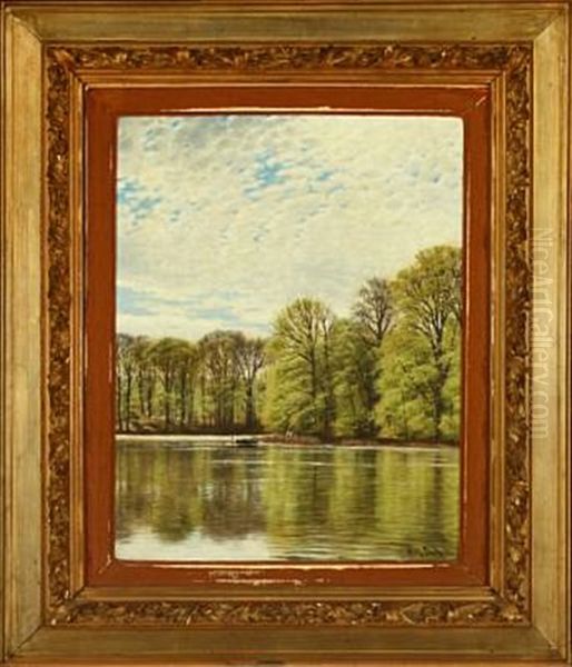 Lake Scenery, Silkeborg Oil Painting by Vilhelm Groth