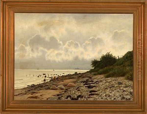 Coastal Scenery From Elsinore Oil Painting by Vilhelm Groth