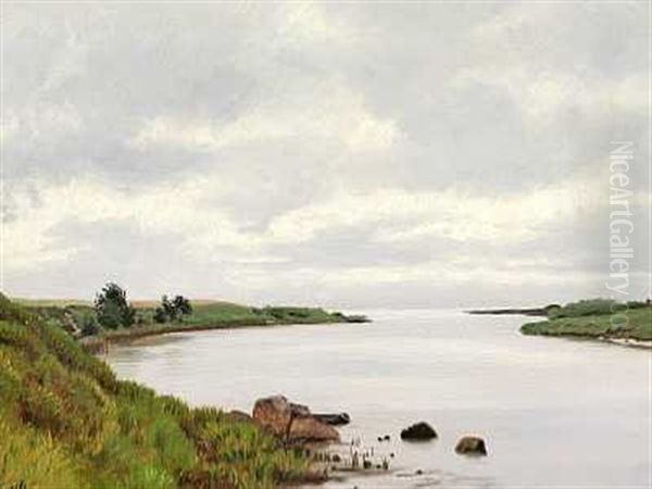 Fjordparti Oil Painting by Vilhelm Groth