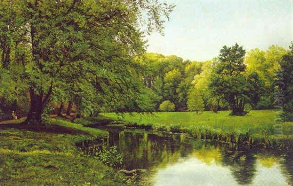 A Tranquil Stretch Of The River Oil Painting by Vilhelm Groth