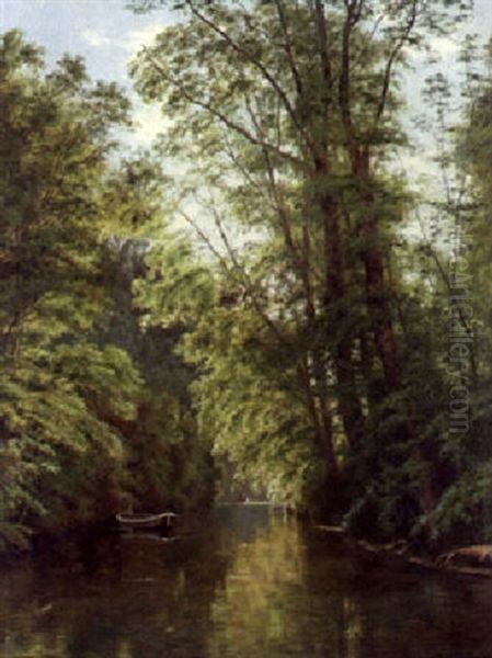 Summertime On The River Oil Painting by Vilhelm Groth