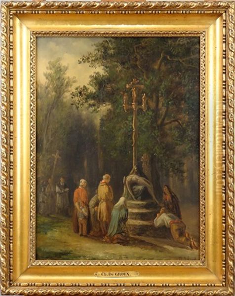 Tableau Hsp -calvaire- Signe De Groux Charles Oil Painting by Charles de Groux