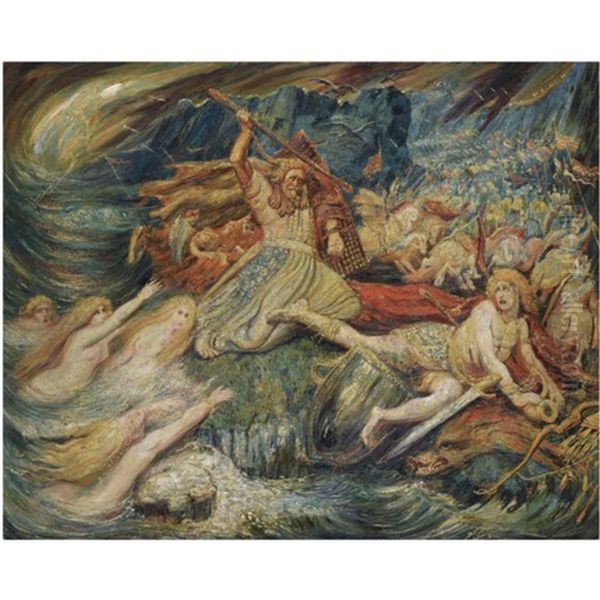 La Mort De Siegfried Oil Painting by Henry de Groux