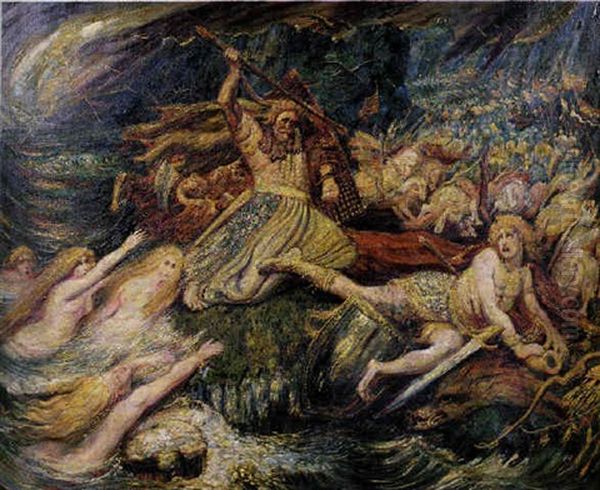 La Mort De Siegfried Oil Painting by Henry de Groux