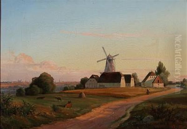 Summer Day Outside Copenhagen Oil Painting by Nordahl (Peter Frederik N.) Grove