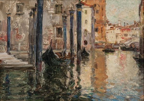 Canal In Venice Oil Painting by Oliver Dennett Grover