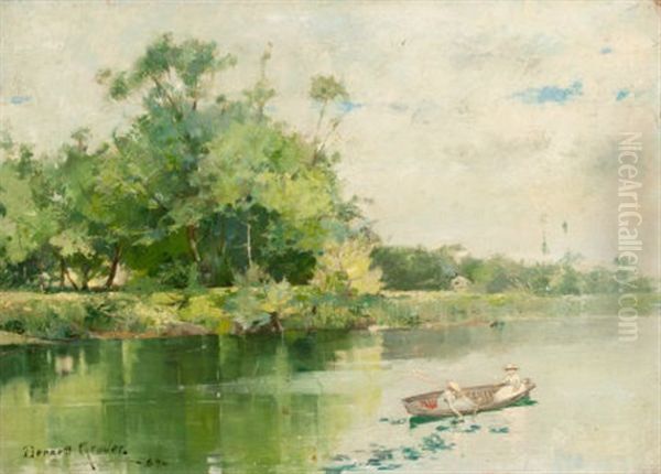 River Scene (double-sided Painting) Oil Painting by Oliver Dennett Grover