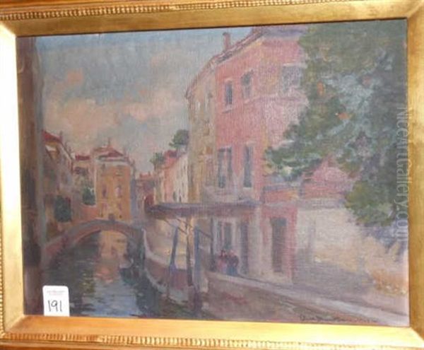 Venetian Canal Oil Painting by Oliver Dennett Grover