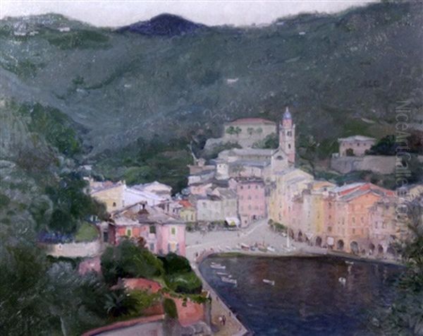 Porto Fino Oil Painting by Oliver Dennett Grover