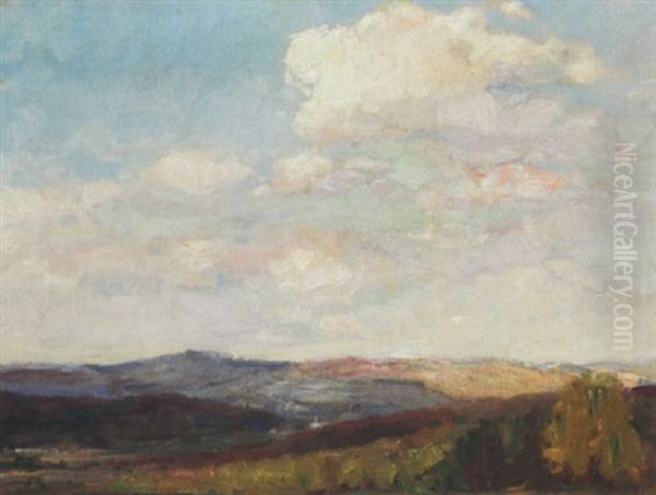 Midwestern Landscape Oil Painting by Oliver Dennett Grover