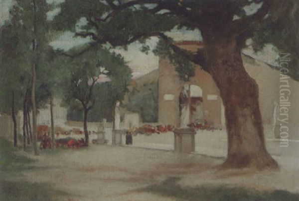 Entrance To The Park Oil Painting by Oliver Dennett Grover