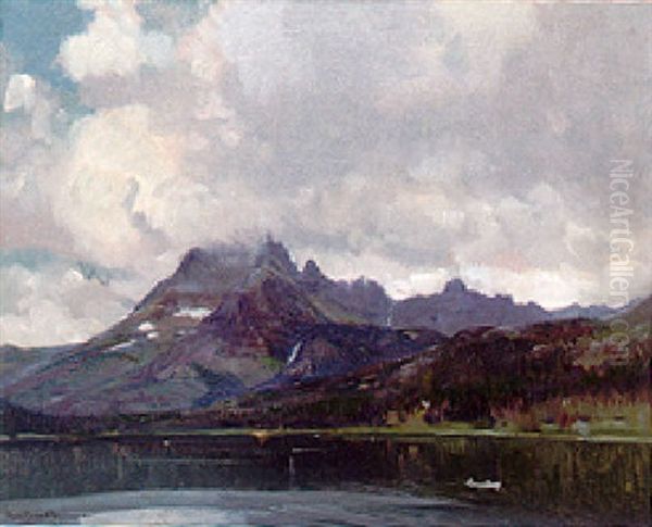 Lake Mcdermott, Glacier National Park Oil Painting by Oliver Dennett Grover