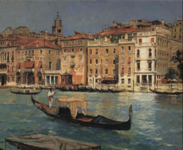 Gondola Oil Painting by Oliver Dennett Grover