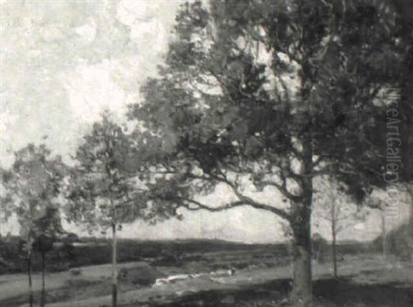 Landscape With Trees Oil Painting by Oliver Dennett Grover