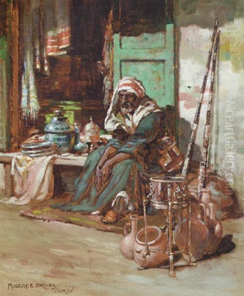 In The Souk Oil Painting by Robert E. Groves