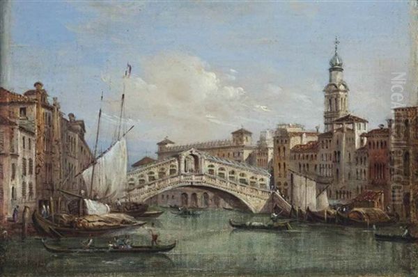 The Rialto Bridge, Venice Oil Painting by Carlo Grubacs