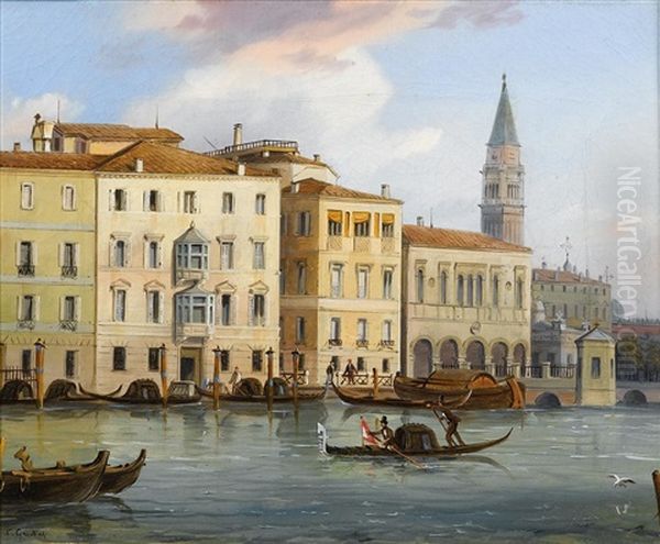 Grand Canal In Venice Oil Painting by Carlo Grubacs