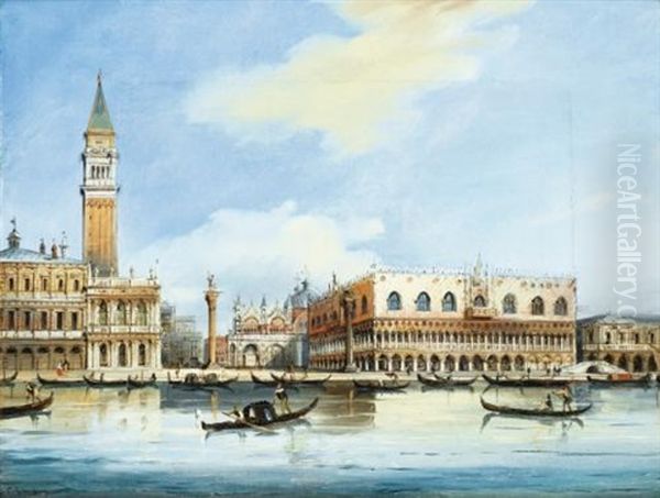 Vue De Venise Oil Painting by Carlo Grubacs