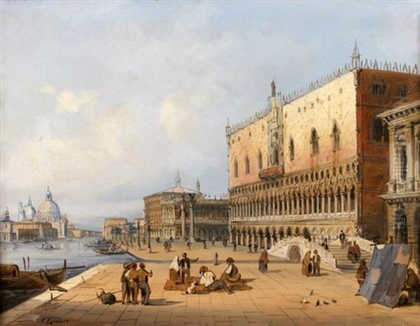 Le Palais Des Doges, Venise Oil Painting by Carlo Grubacs