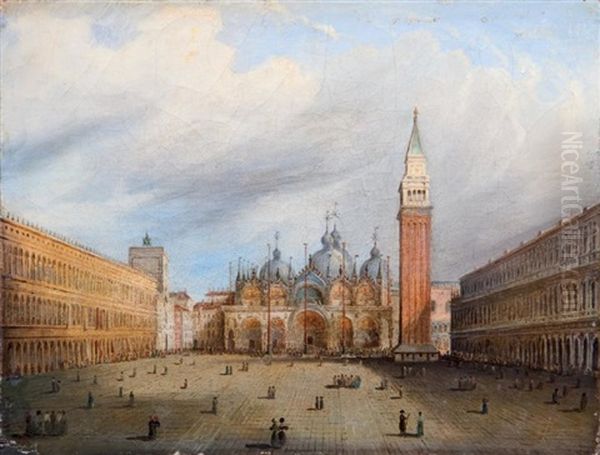 Venise, Vue De La Place Saint-marc Oil Painting by Carlo Grubacs