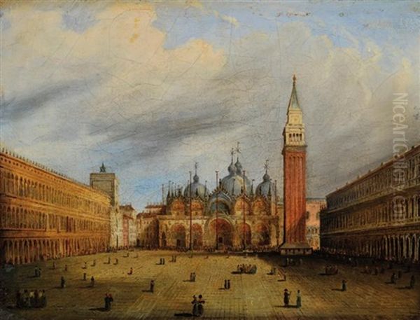 Venise, Vue De La Place Saint-marc Oil Painting by Carlo Grubacs