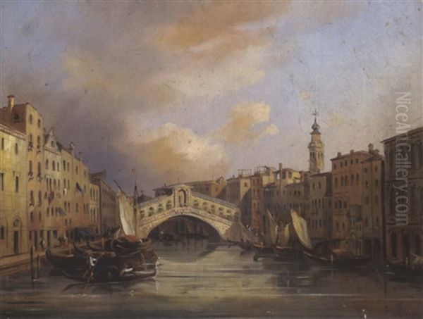 Blick Auf Die Rialto Brucke In Venedig by Carlo Grubacs