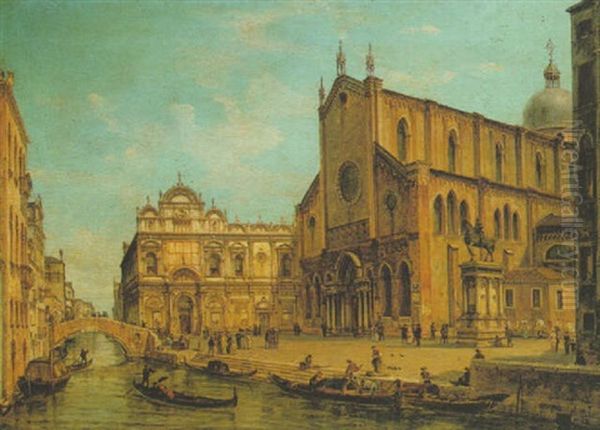 Venice, Campo San Giovanni E Paolo Oil Painting by Carlo Grubacs