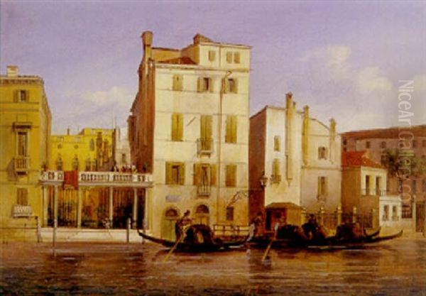 A Canal In Venice Oil Painting by Carlo Grubacs