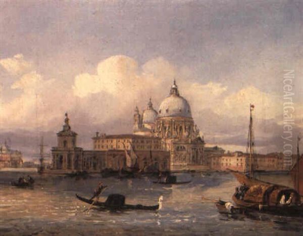 La Dogana And La Salute, Venice Oil Painting by Carlo Grubacs