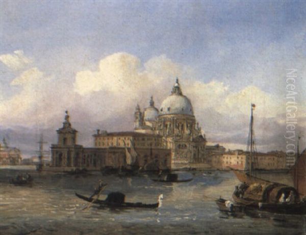 La Dogana And La Salute, Venice Oil Painting by Carlo Grubacs