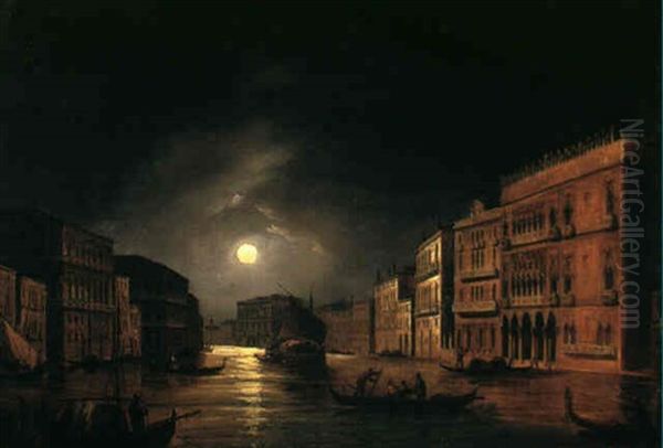 The Grand Canal, Venice By Moonlight by Carlo Grubacs