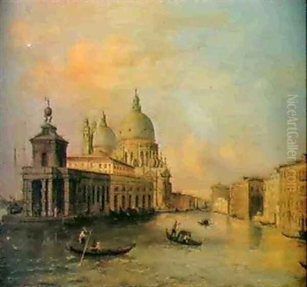 L'ingresso Del Canal Grande Con La Punta Della    Dogana... Il Molo E La Riva Degli Schiavoni Dalla Zeca. Oil Painting by Carlo Grubacs