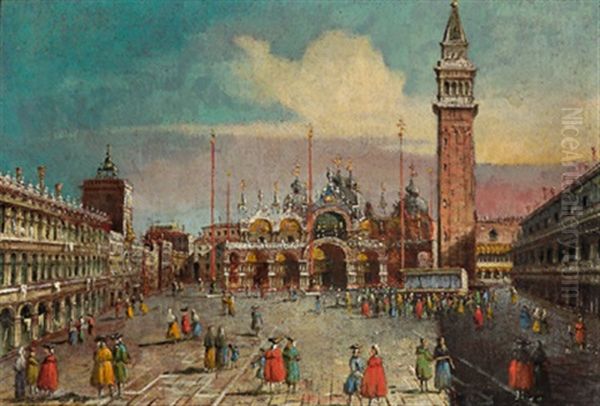 Venedig - Blick Auf San Marco Oil Painting by Carlo Grubas