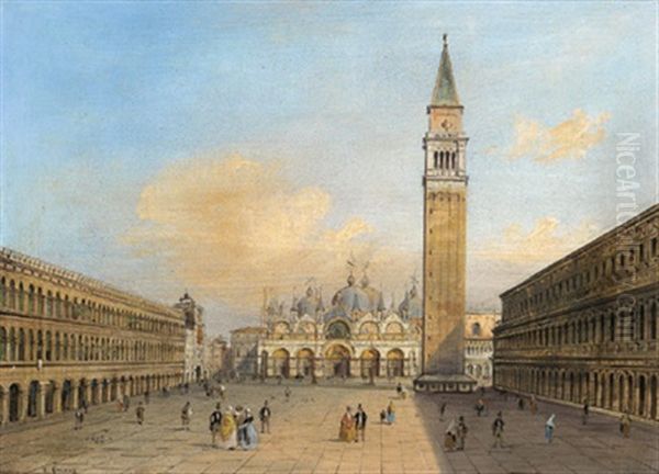 Blick Auf Die Markukskirche,venedig Oil Painting by Carlo Grubas