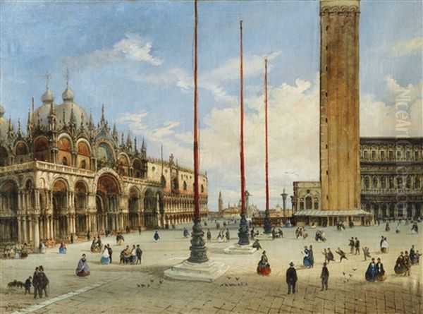 Vue De Venise Oil Painting by Giovanni Grubas