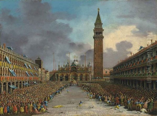 The Doge In The Pozzetto In Piazza San Marco, Venice Oil Painting by Giovanni Grubas