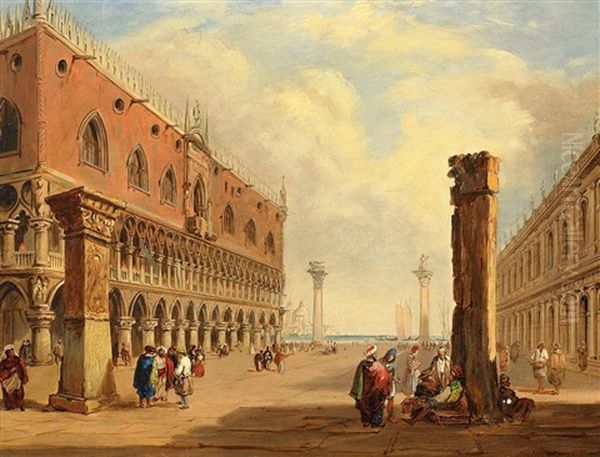 Die Piazetta San Marco In Venedig Oil Painting by Giovanni Grubas